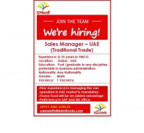 Al Islami Foods Hiring Sales Manager – UAE